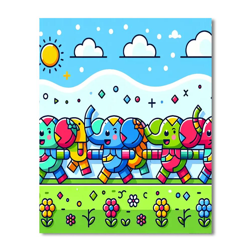 Articulate Elephant Parade Paint By Numbers