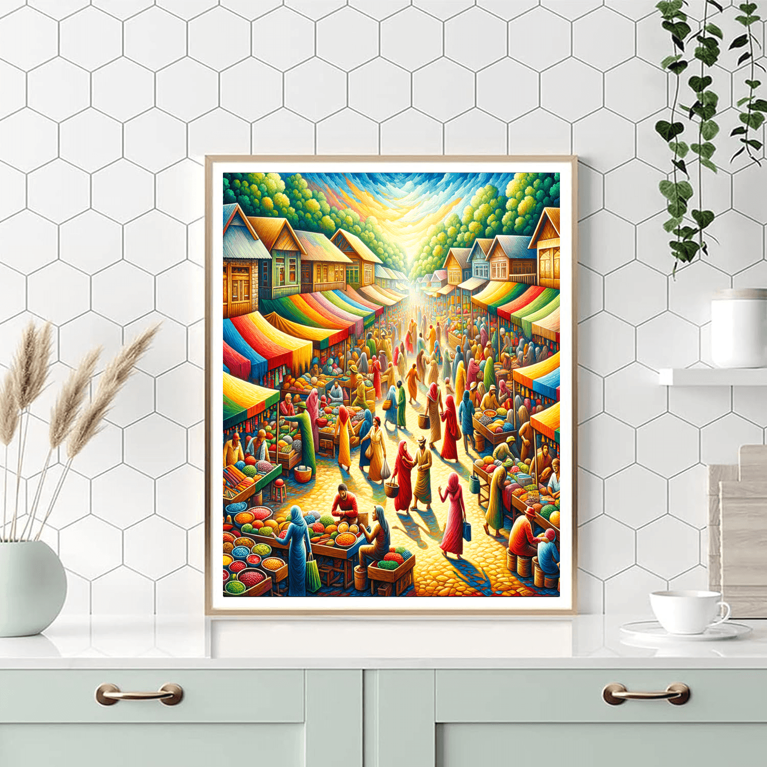 Artistic Village Life Paint By Number