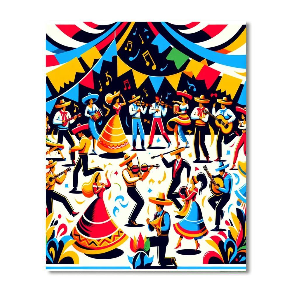 Lively Fiesta Spirit DIY Paint By Numbers