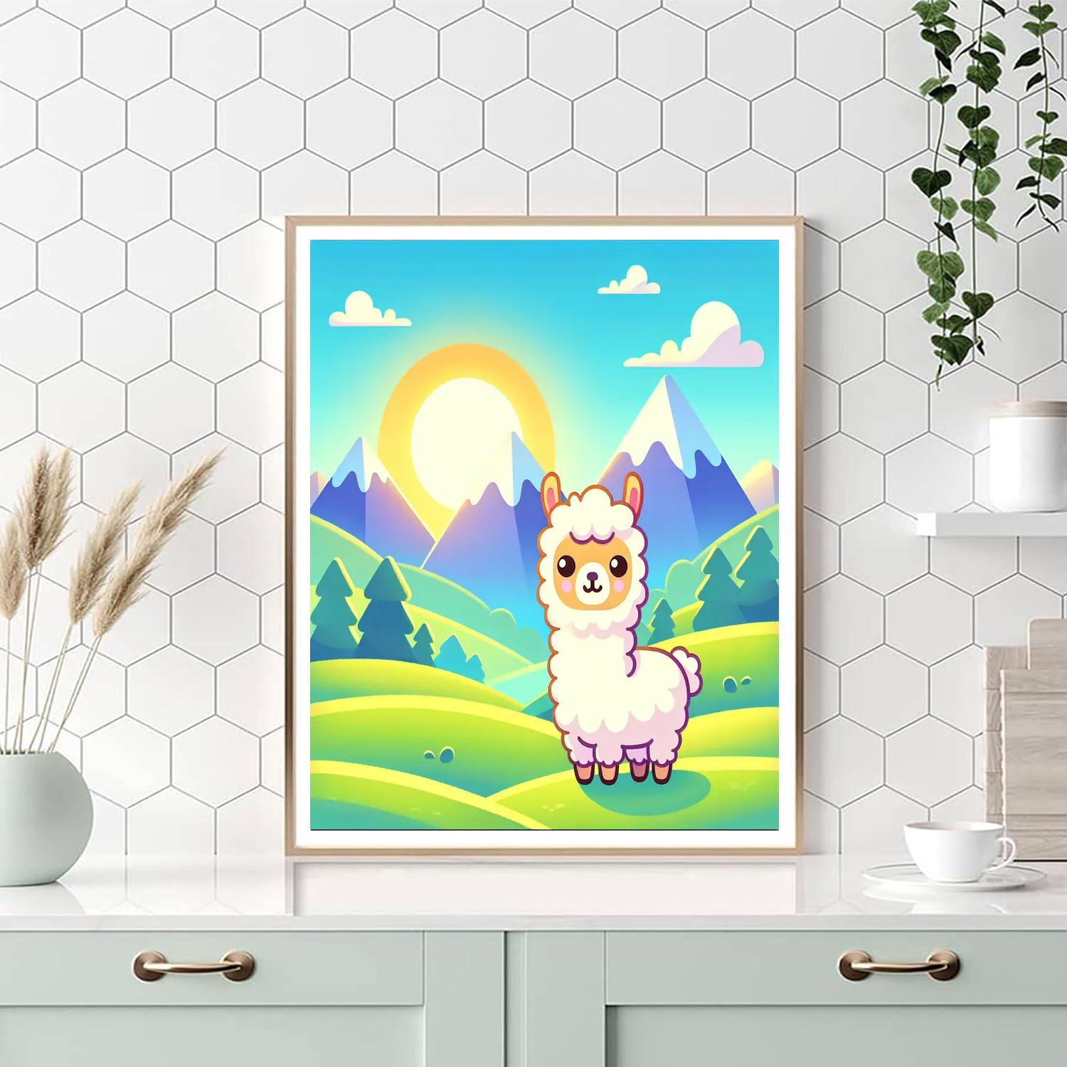 Laughing Llama Landscape Painting Number Kit