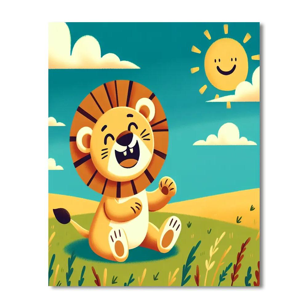 Cheerful Lion Cub DIY Paint By Numbers