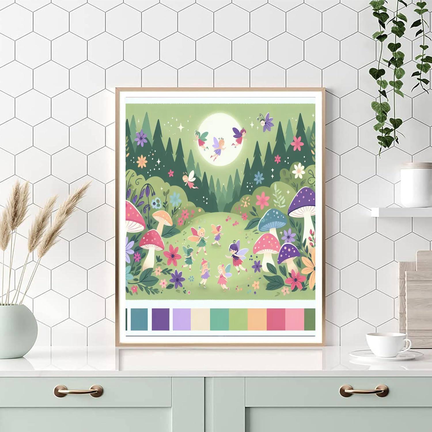 Joyful Woodland Fairies DIY Paint By Numbers