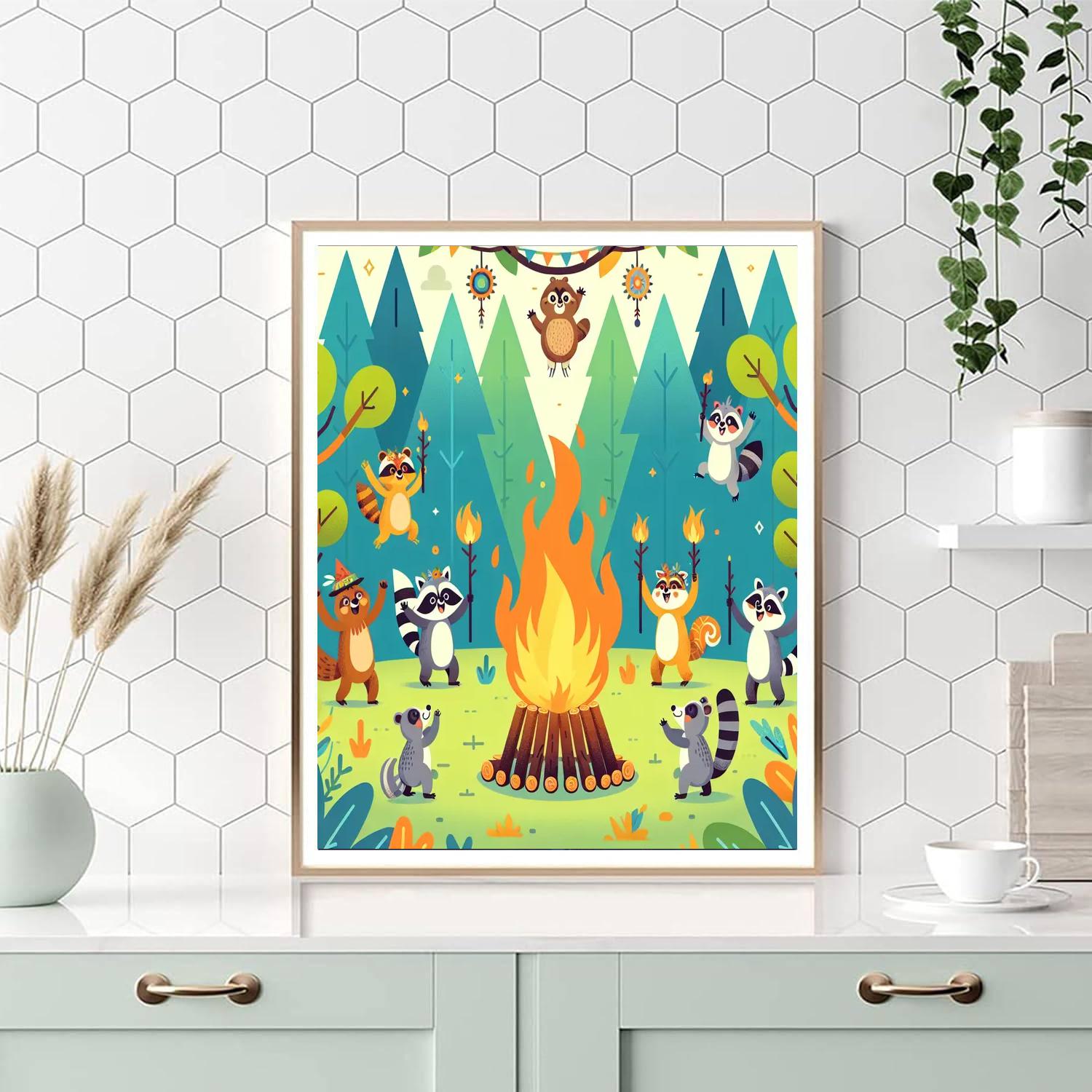 Joyful Forest Festival Painting Number Kit
