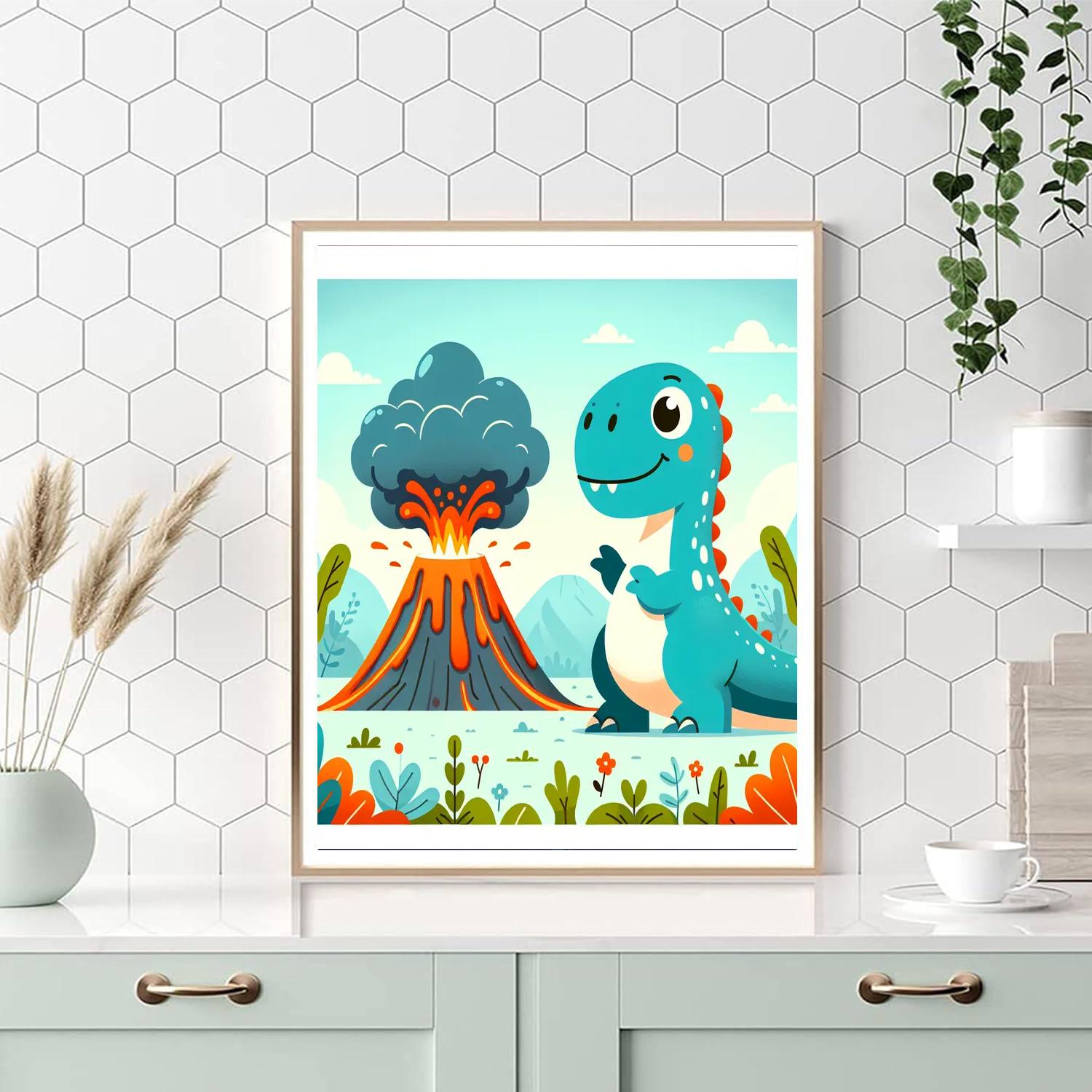 Friendly Dino's Volcano World Paint By Numbers Kits