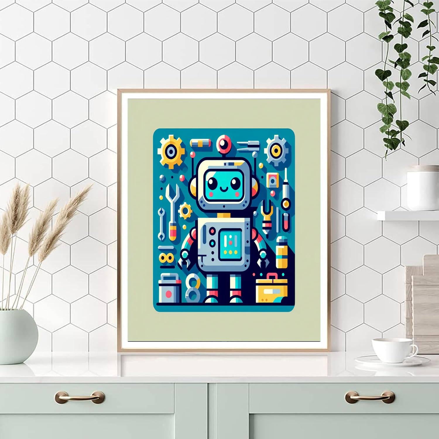 Inquisitive Robot Inventor Painting By Numbers Kit