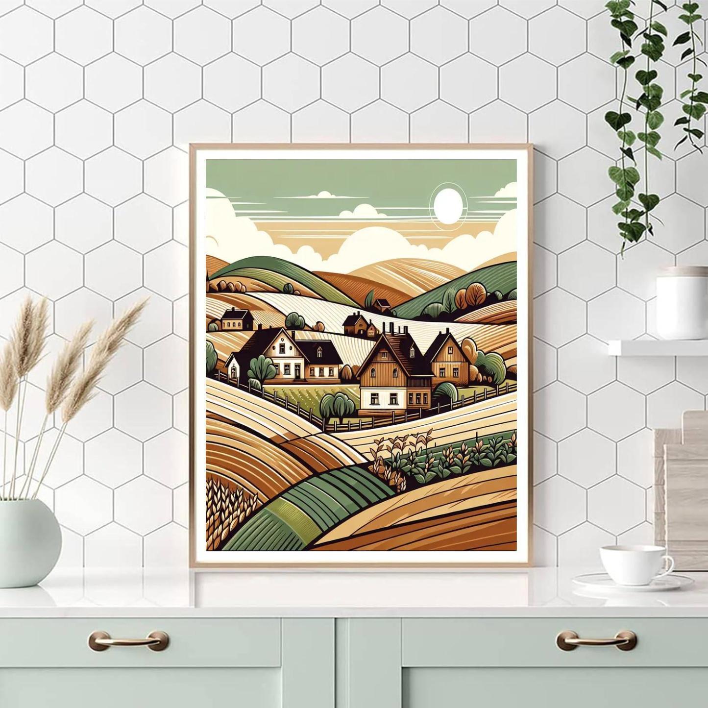 Rustic Countryside Journey Paint By Number