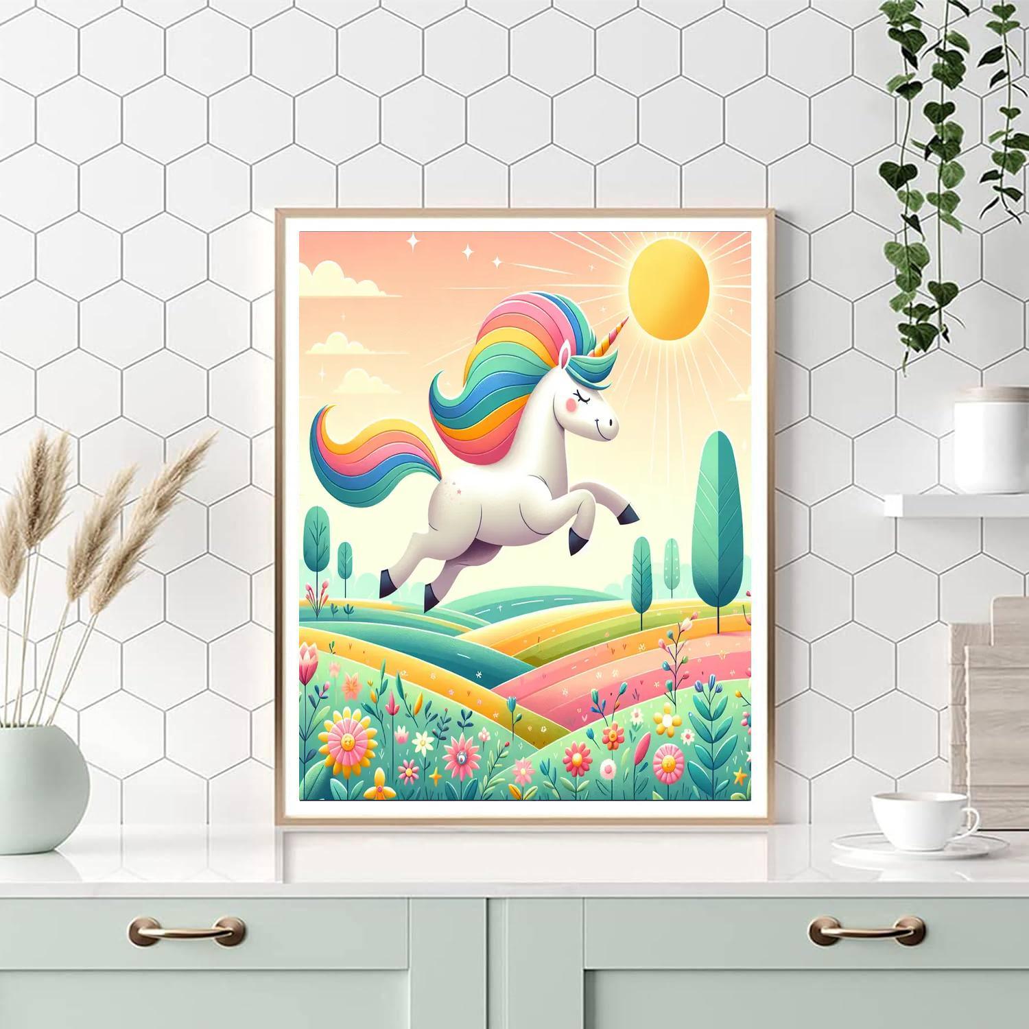 Bouncing Rainbow Unicorn Paint By Color