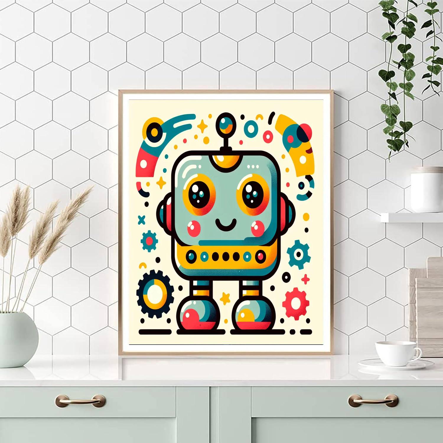Fantasy Robot Friends Paint By Numbers Art