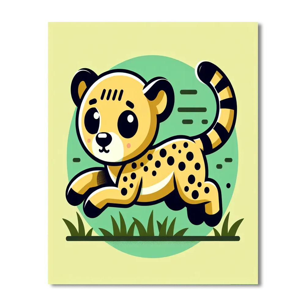 Curious Cheetah Cub Paint By Number