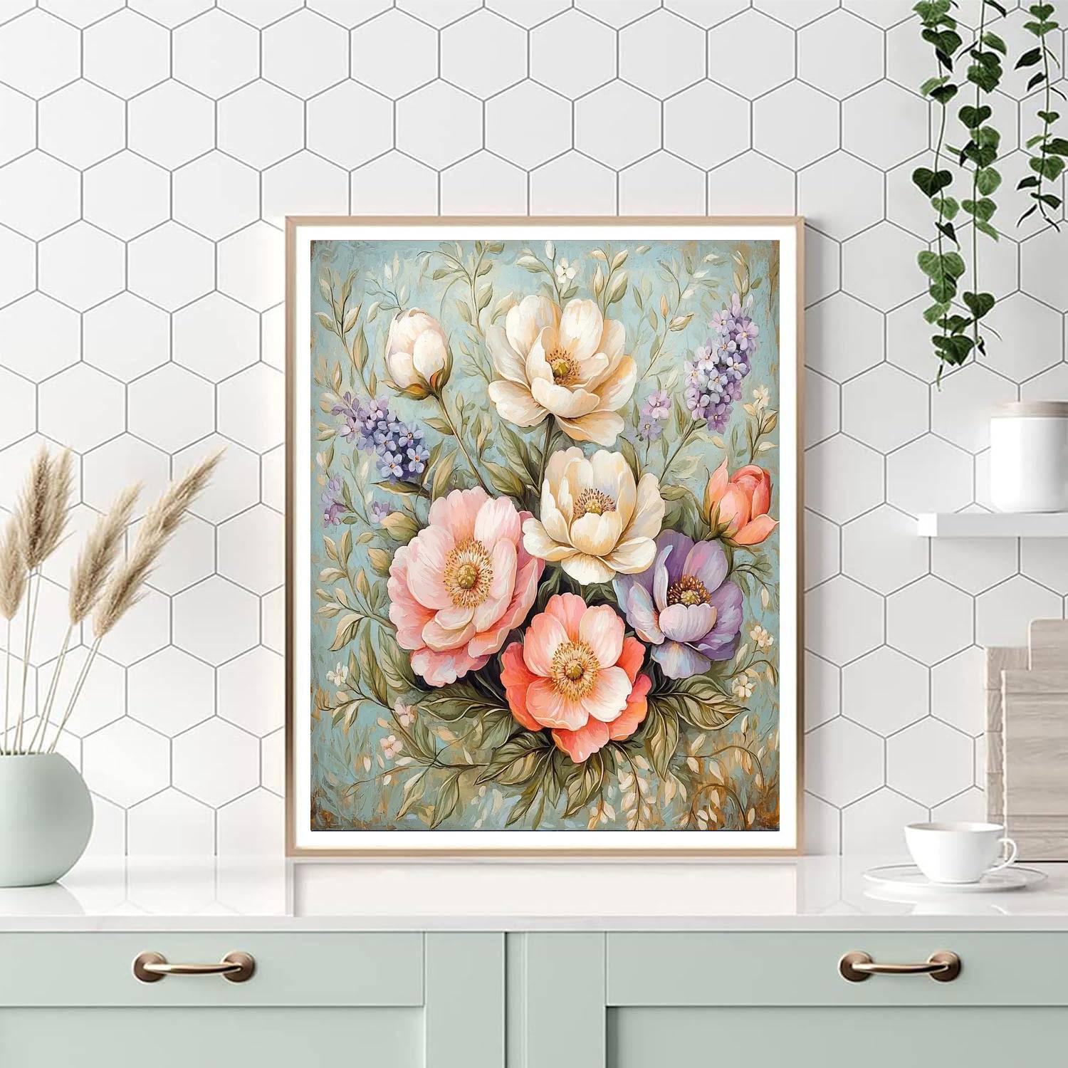 Leonardo Da Vinci Inspired Harmony Of Blossoming Tranquility  DIY Paint By Numbers