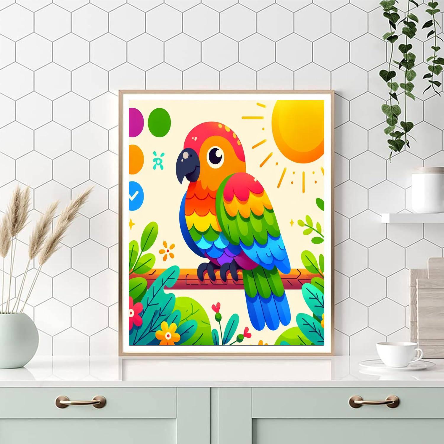 Bright Rainbow Parrot Paint By Numbers Kits