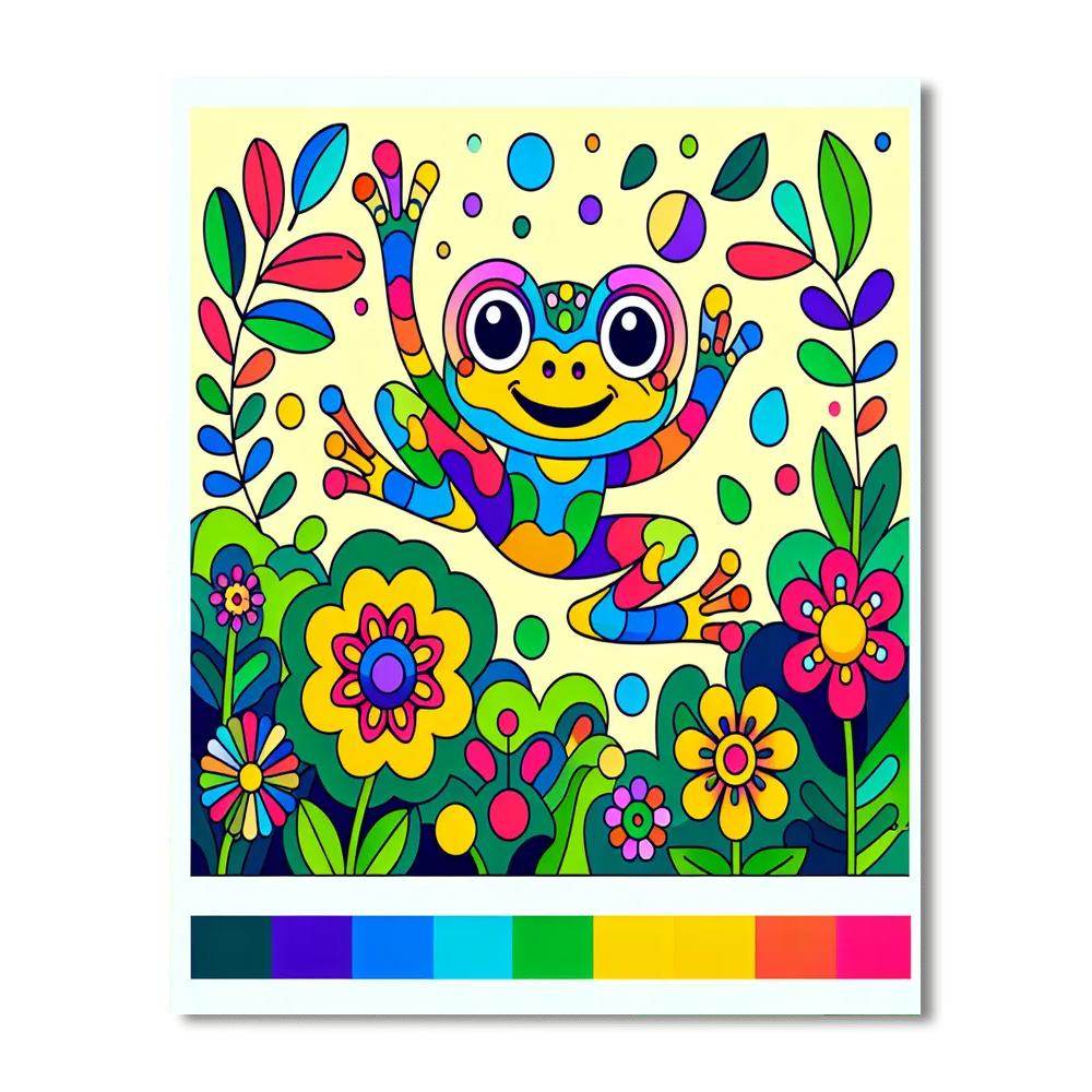 Rainbow Frog's Colorful Leap Paint By Color
