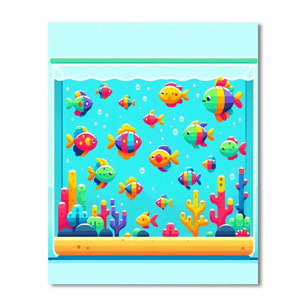 Fantastic Fish Aquarium Numbered Painting Kits