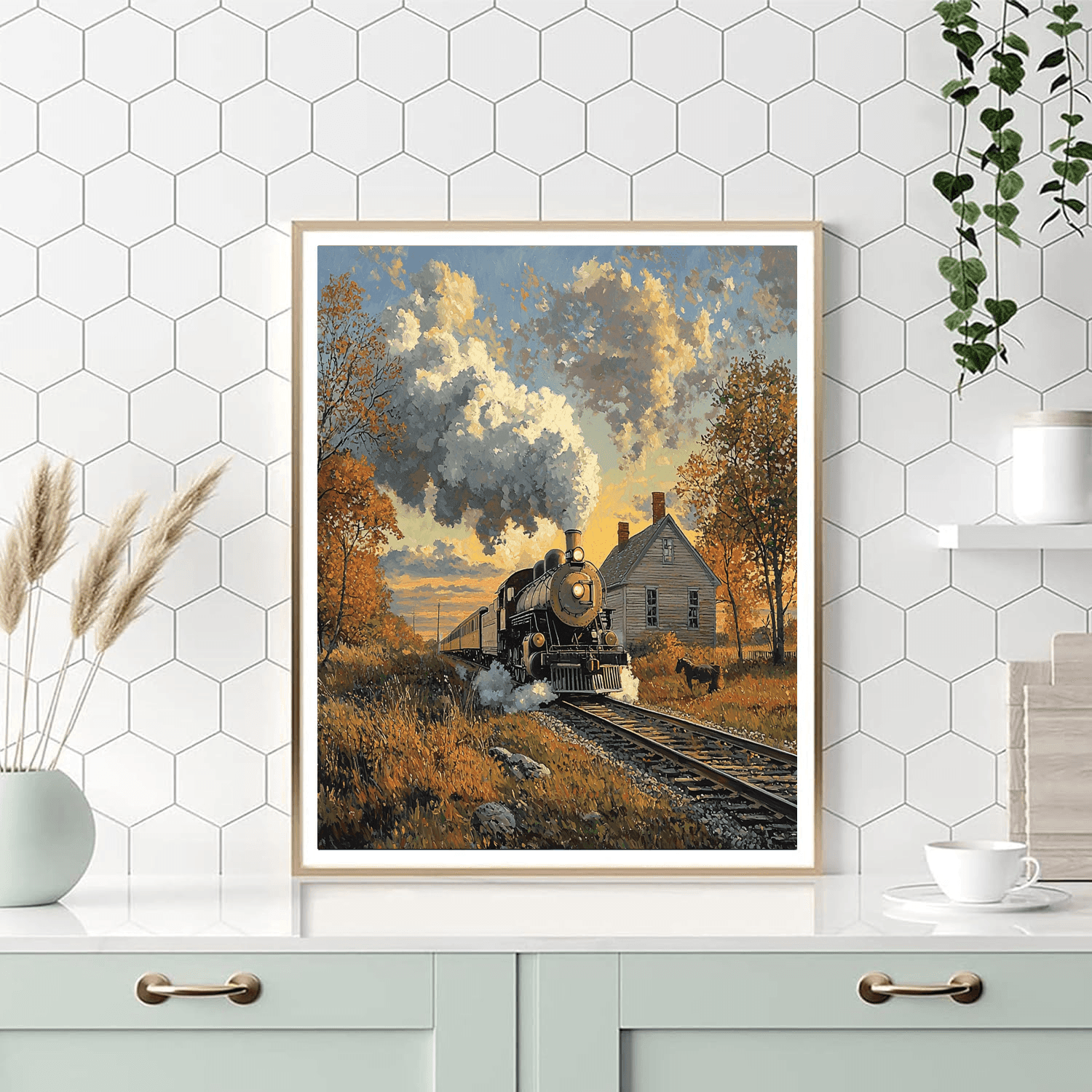 Edward Hopper Inspired Nostalgic Railway Journey  Paint By Numbers Art