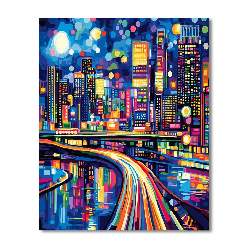Roy Lichtenstein Inspired Electric City  Paint By Number