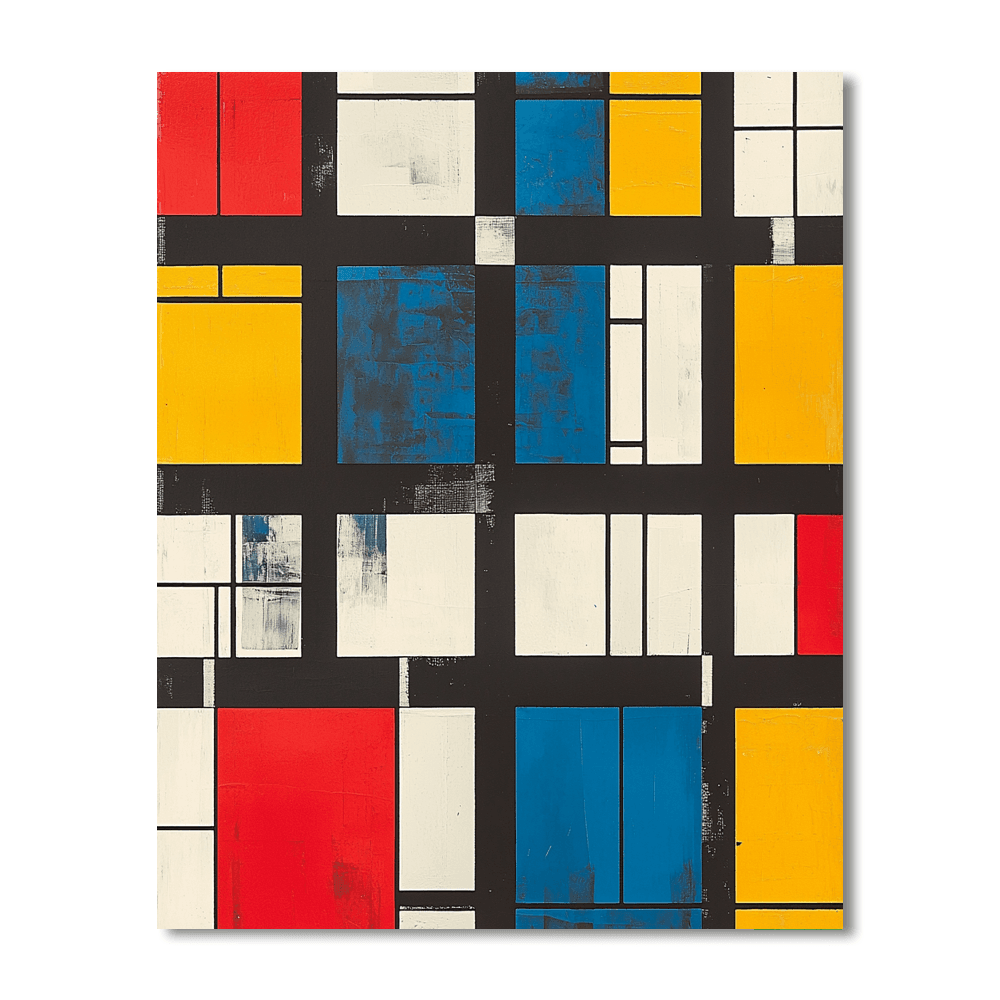 Piet Mondrian Inspired Mondrian's Urban Echoes  Paint By Numbers Kits