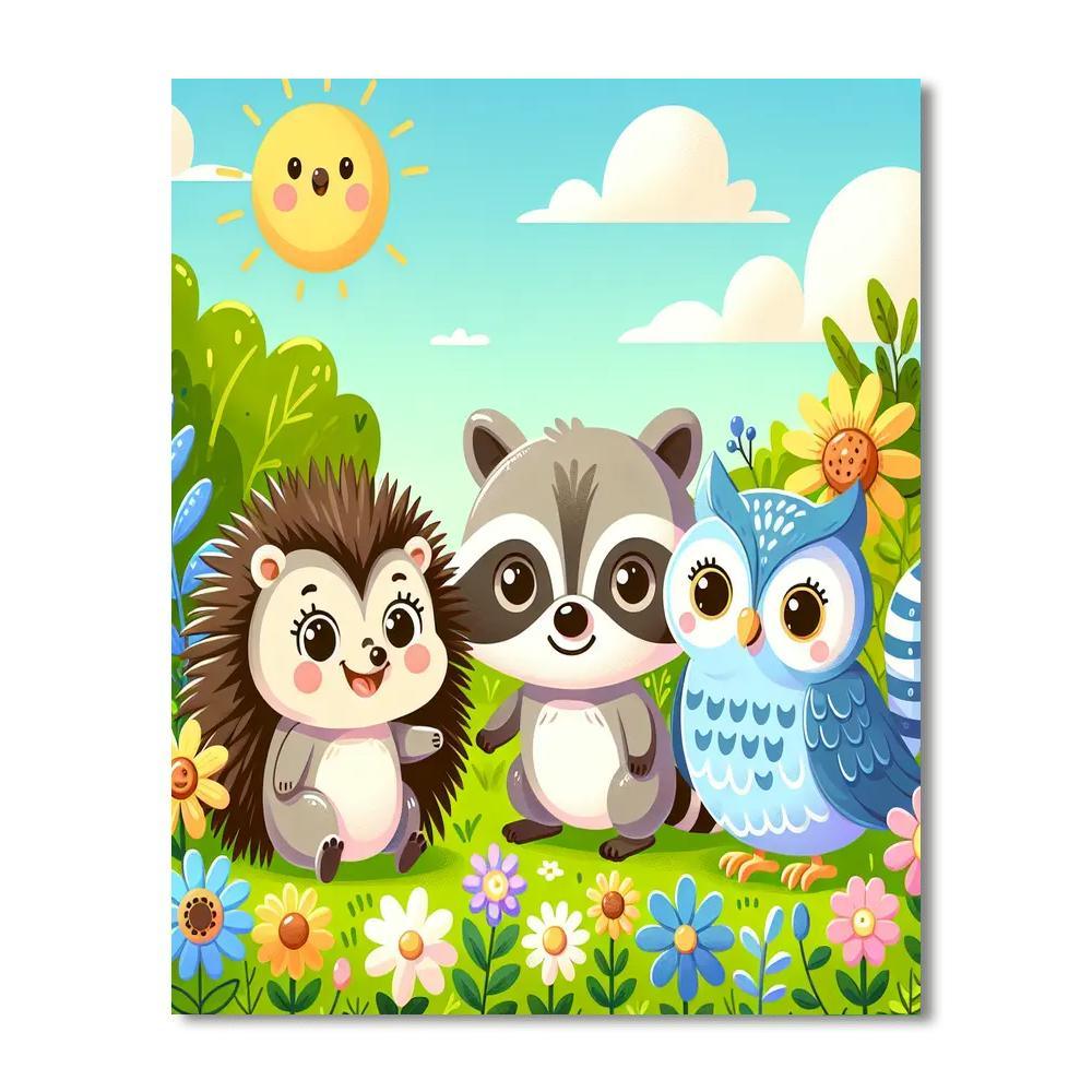 Cute Critter Corner Number Painting