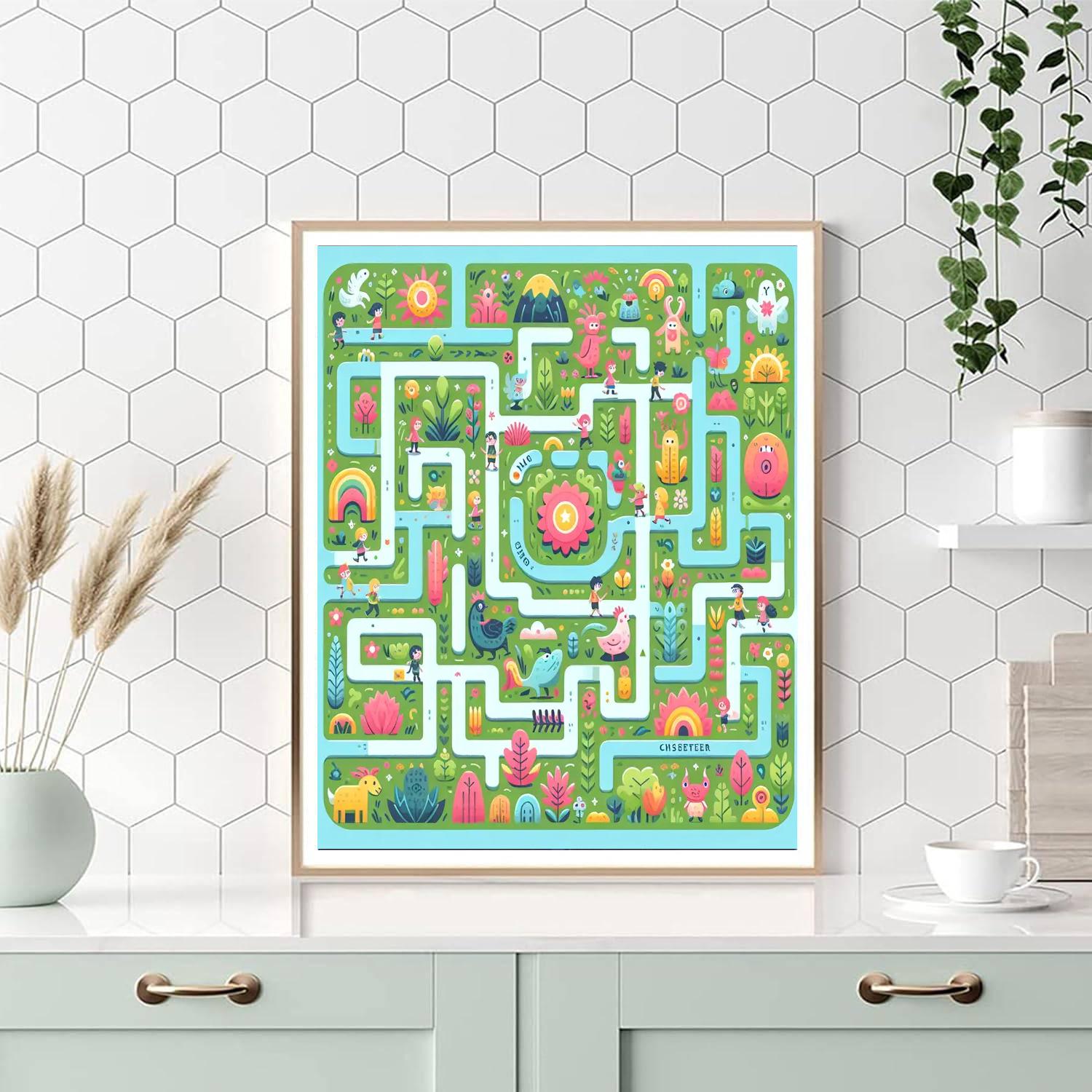 Magical Garden Maze Numbered Painting Kits