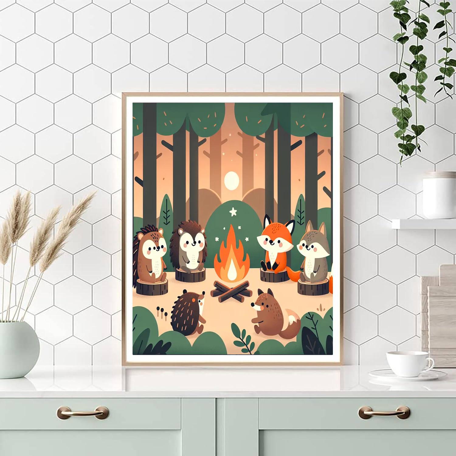 Cozy Woodland Home Painting By Numbers Kit