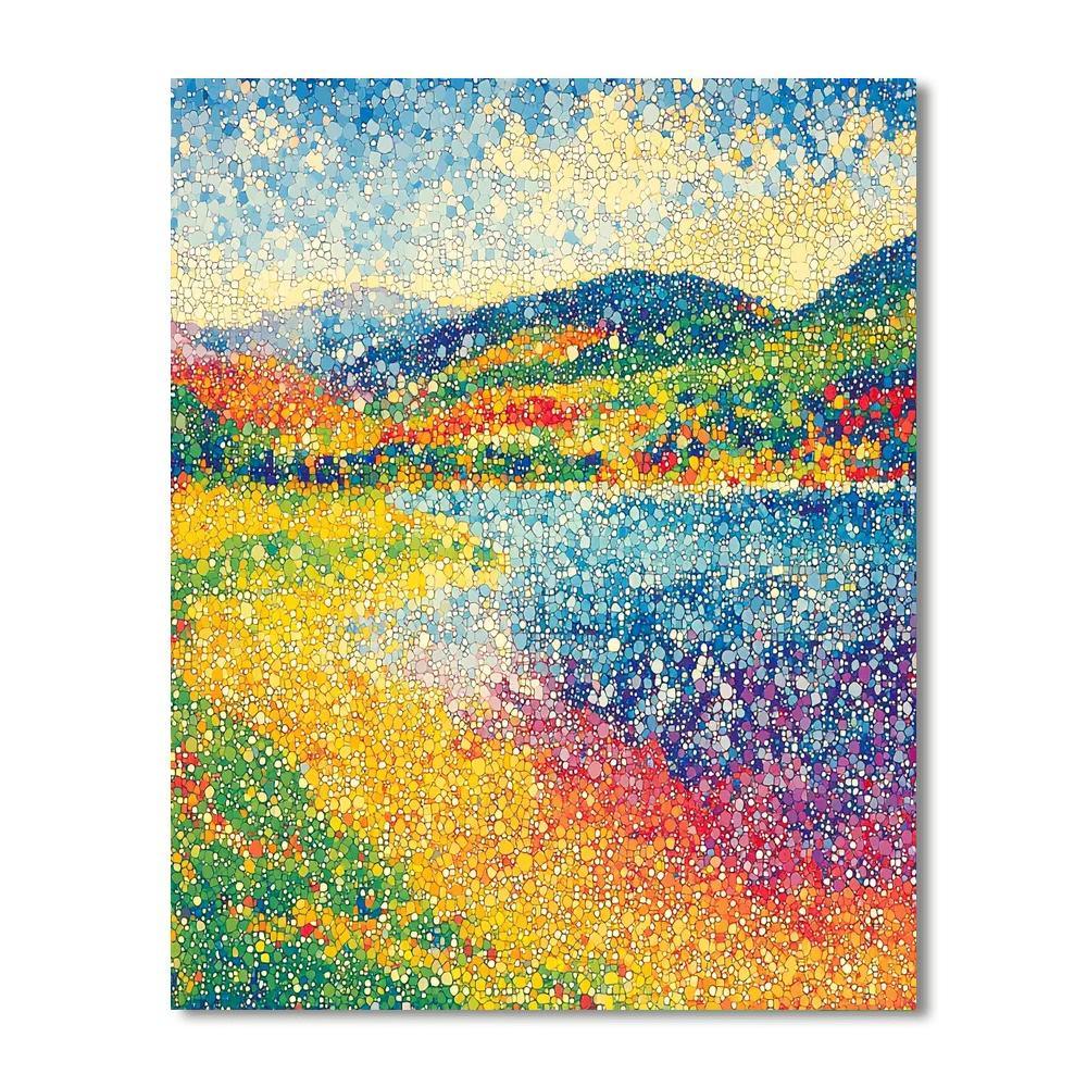 Georges Seurat Inspired Vibrant Mosaic  Paint By Numbers