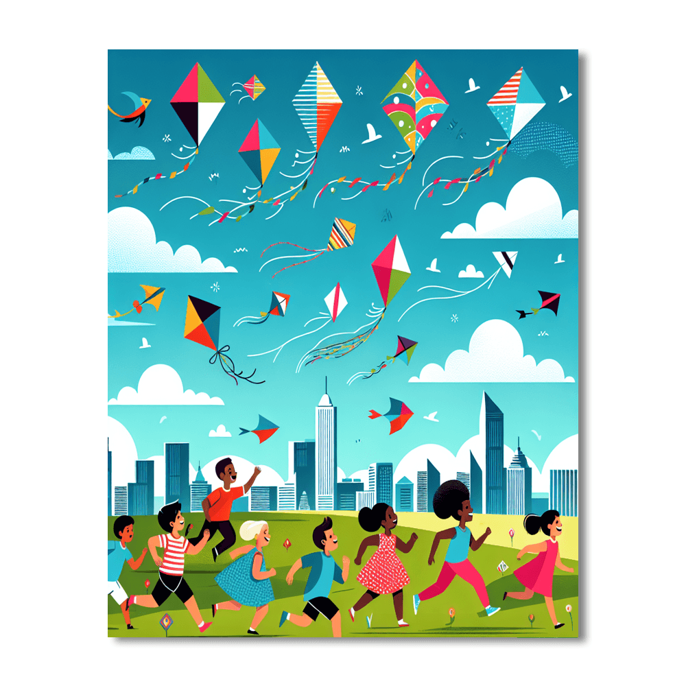 Kite Flying Fun Painting Number Kit