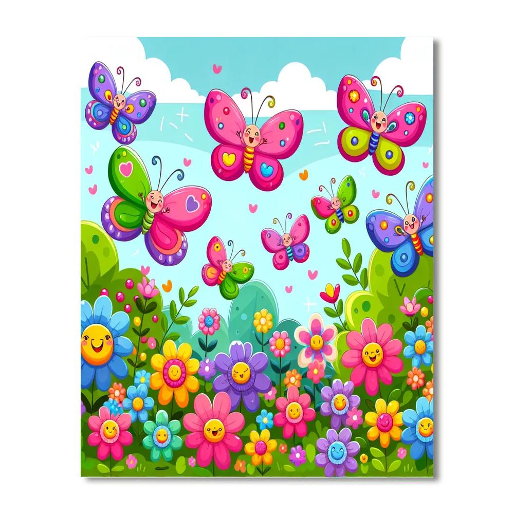 Butterfly Garden Parade Number Painting