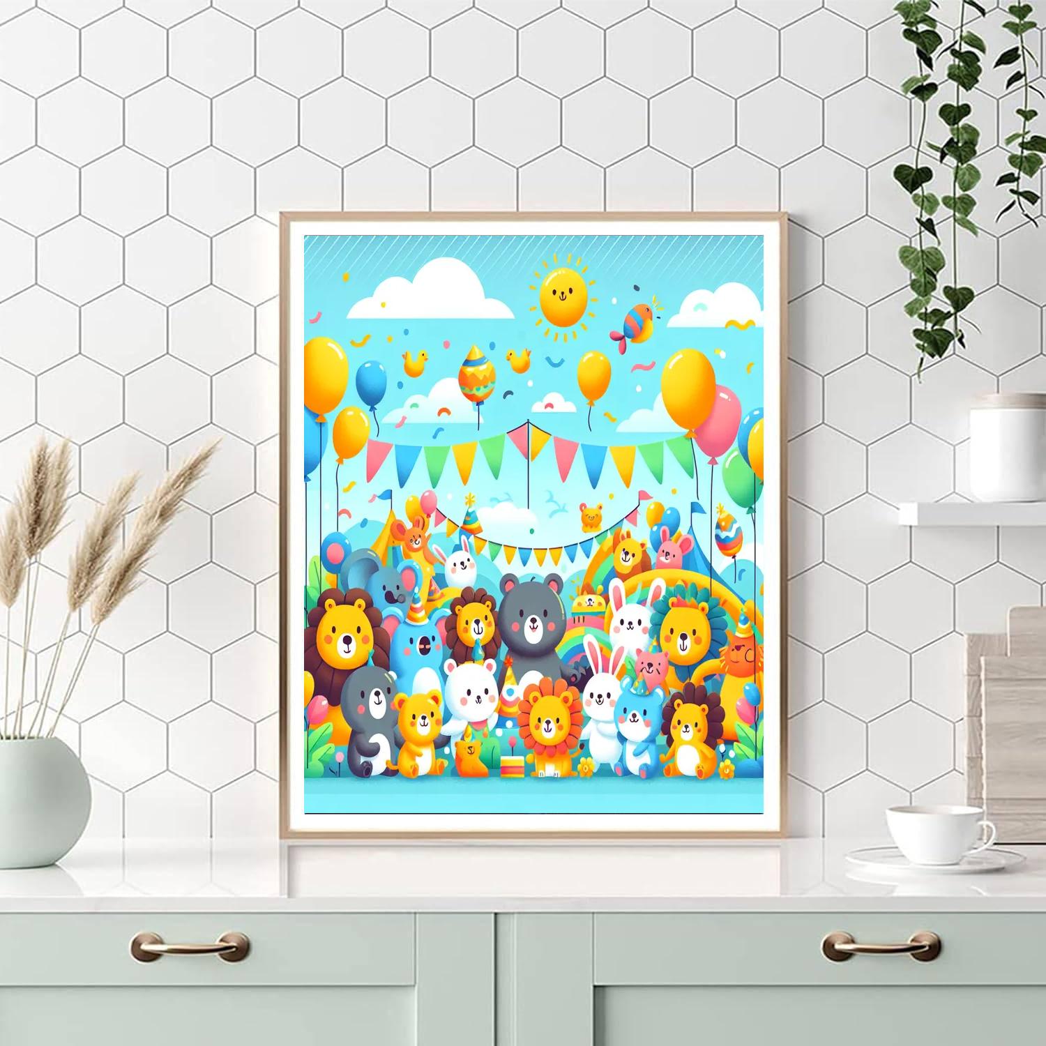 Joyful Festival Of Animals Paint By Numbers