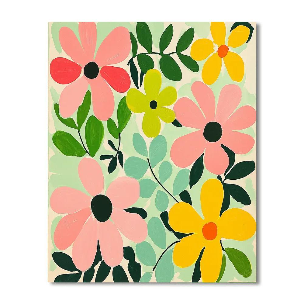 Henri Matisse Inspired Floral Whimsy In Pastels  Numbered Painting Kits