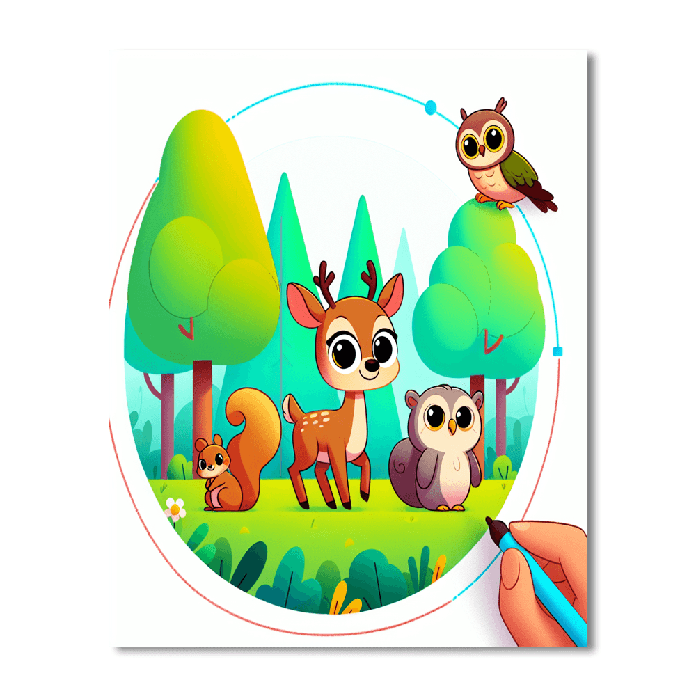Fairytale Forest Creatures Paint By Numbers
