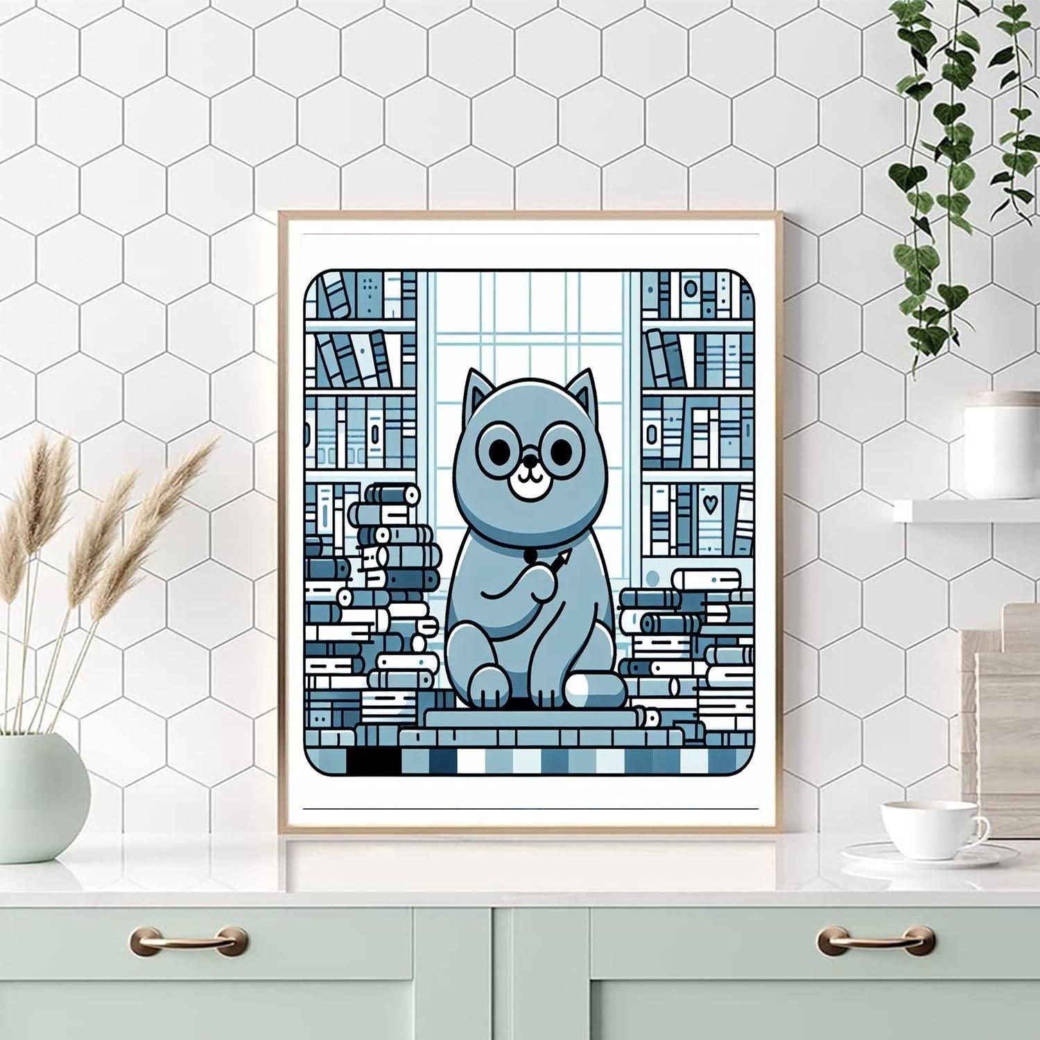 Clever Cat Librarian Paint By Numbers Kits