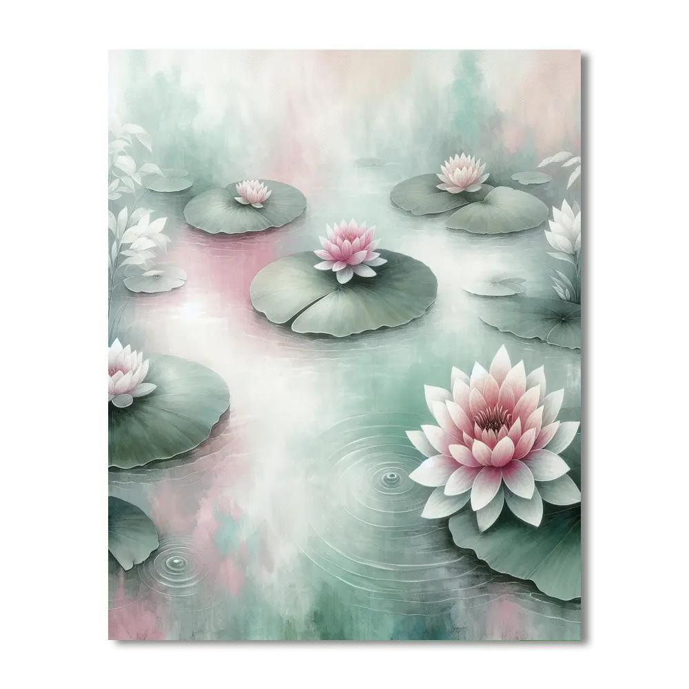 Ethereal Water Lily Oasis Paint By Color