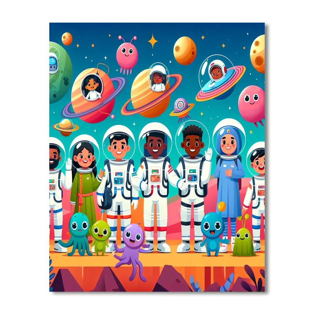 Gigantic Galactic Adventure Paint By Numbers Art