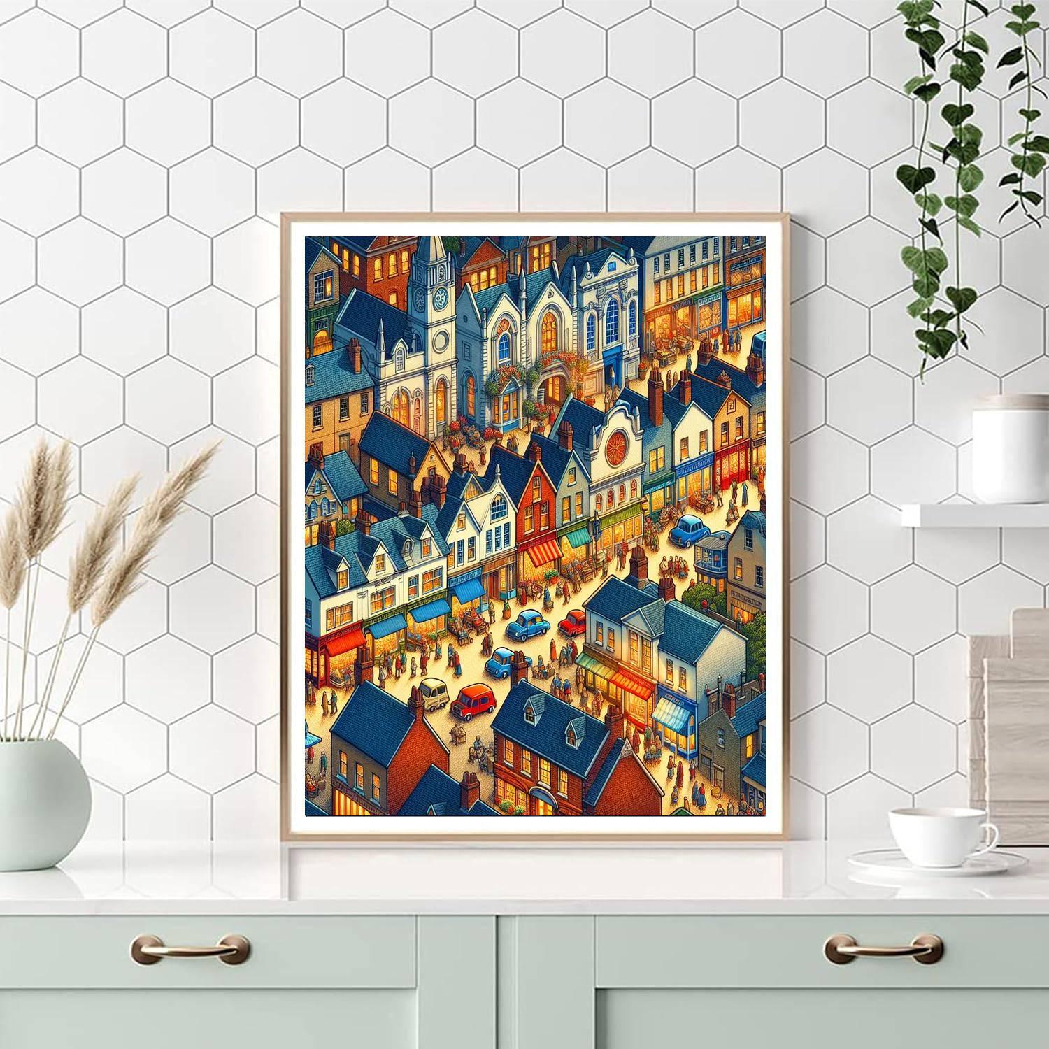 Charming Historic Townscape Paint By Number