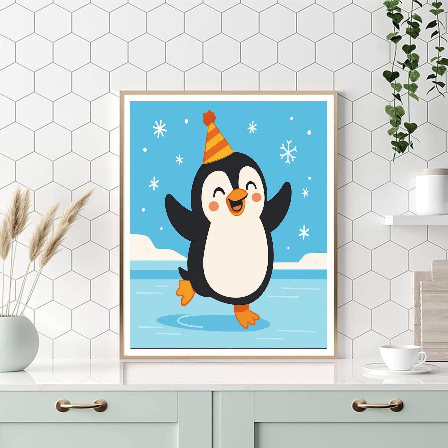 Sassy Penguin DIY Paint By Numbers