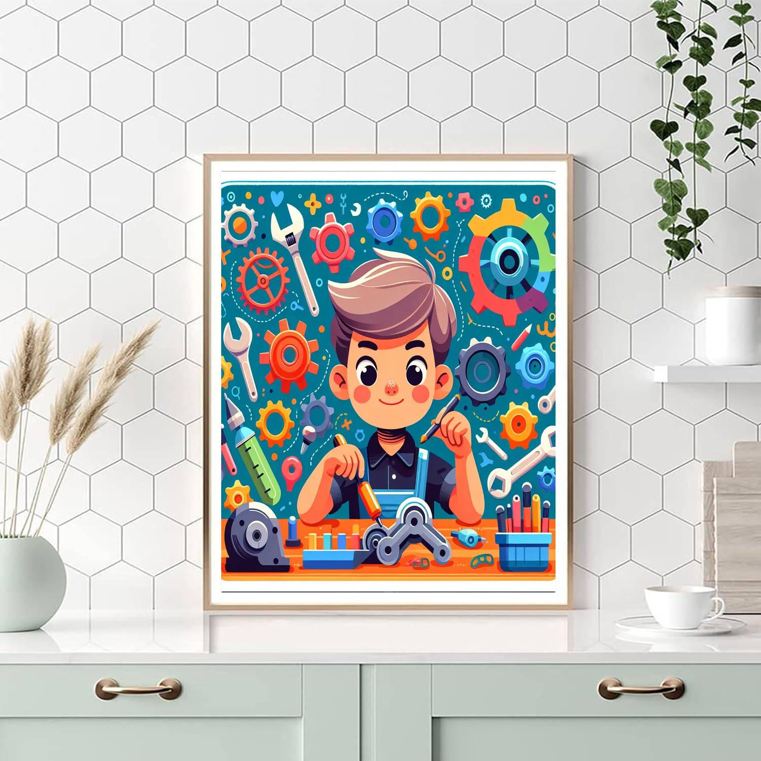 Little Engineer's Workshop Painting By Numbers Kit