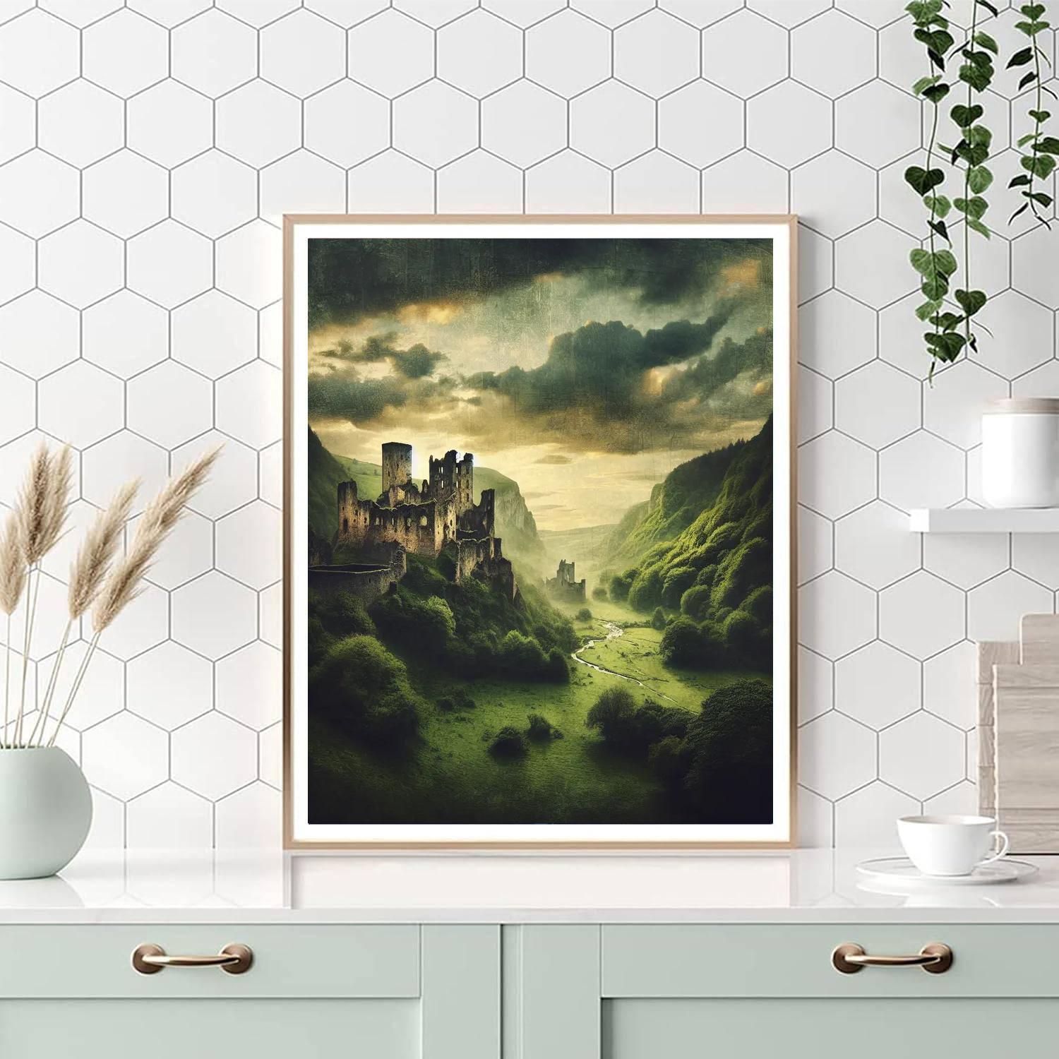 Mystical Castle Ruins Painting Number Kit