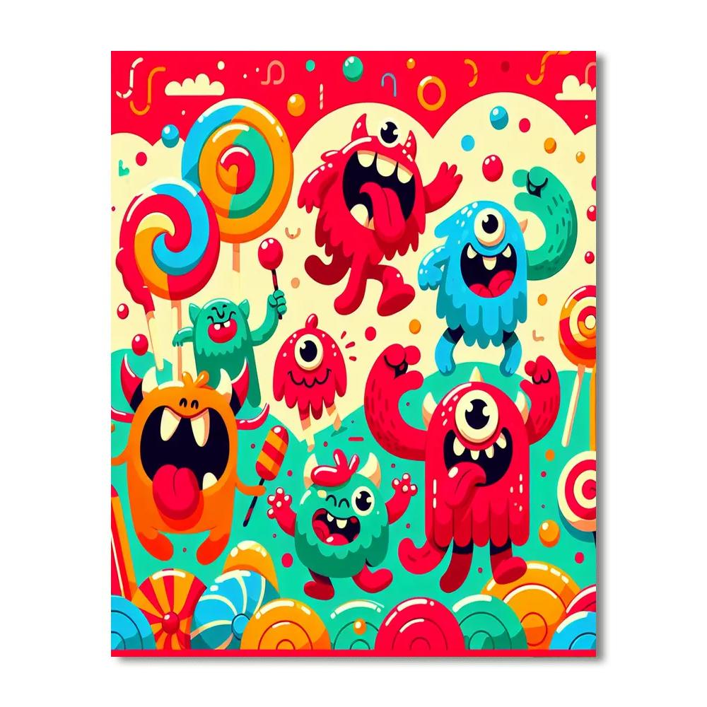 Happy Monster Squad Paint By Number