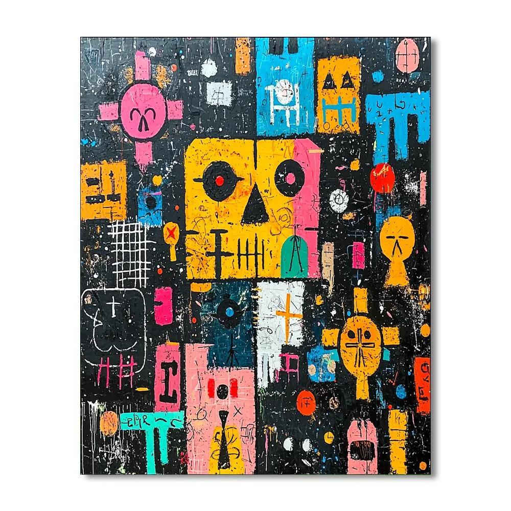 Jean-Michel Basquiat Inspired Echos Of Identity  Numbered Painting Kits