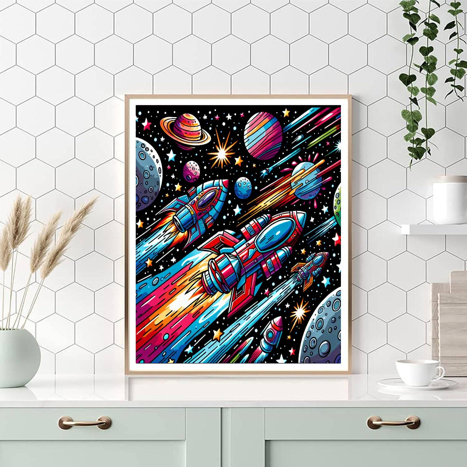 Outer Space Adventure Race Numbered Painting Kits