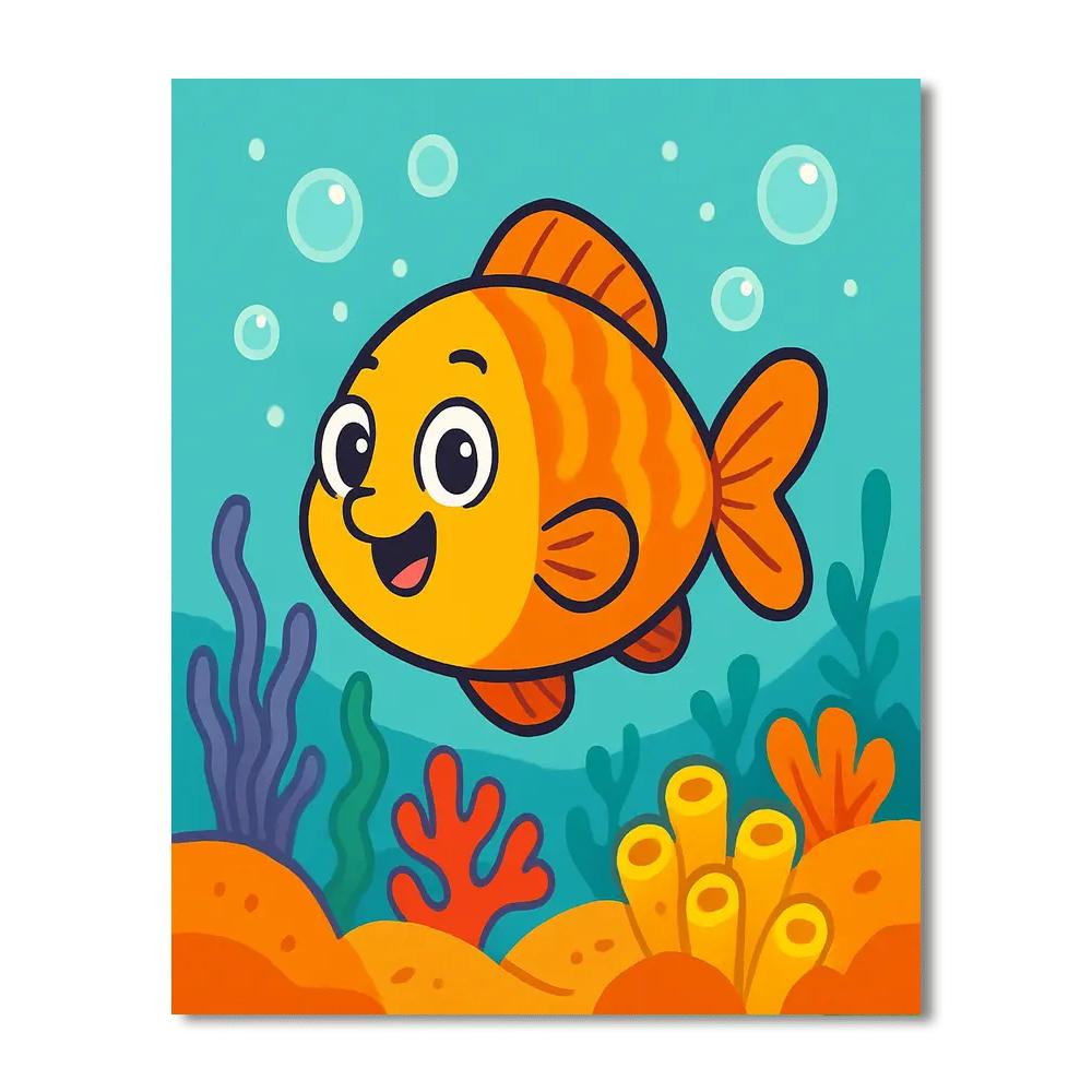 Cheerful Fish Numbered Painting Kits