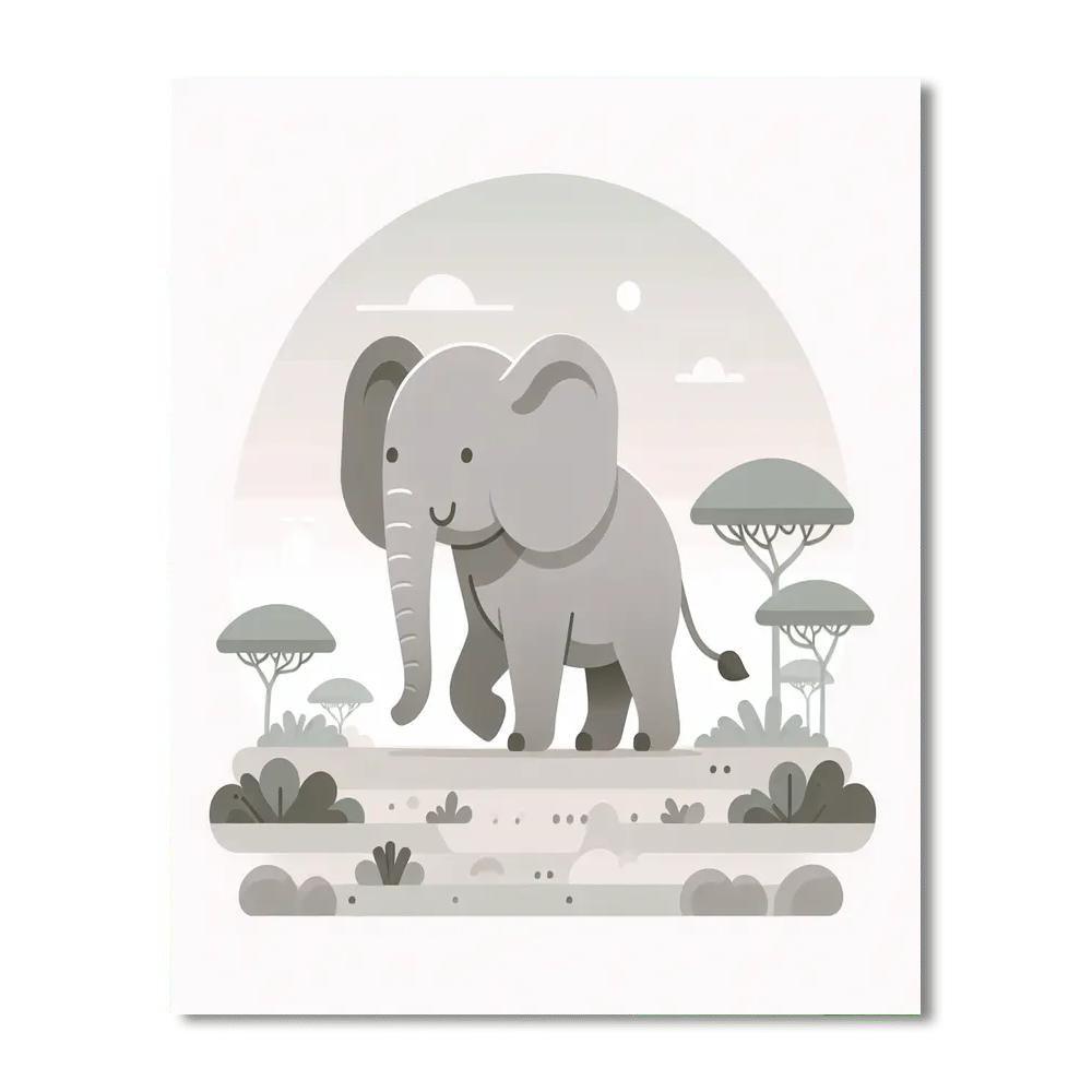 Elegant Elephant Numbered Painting Kits