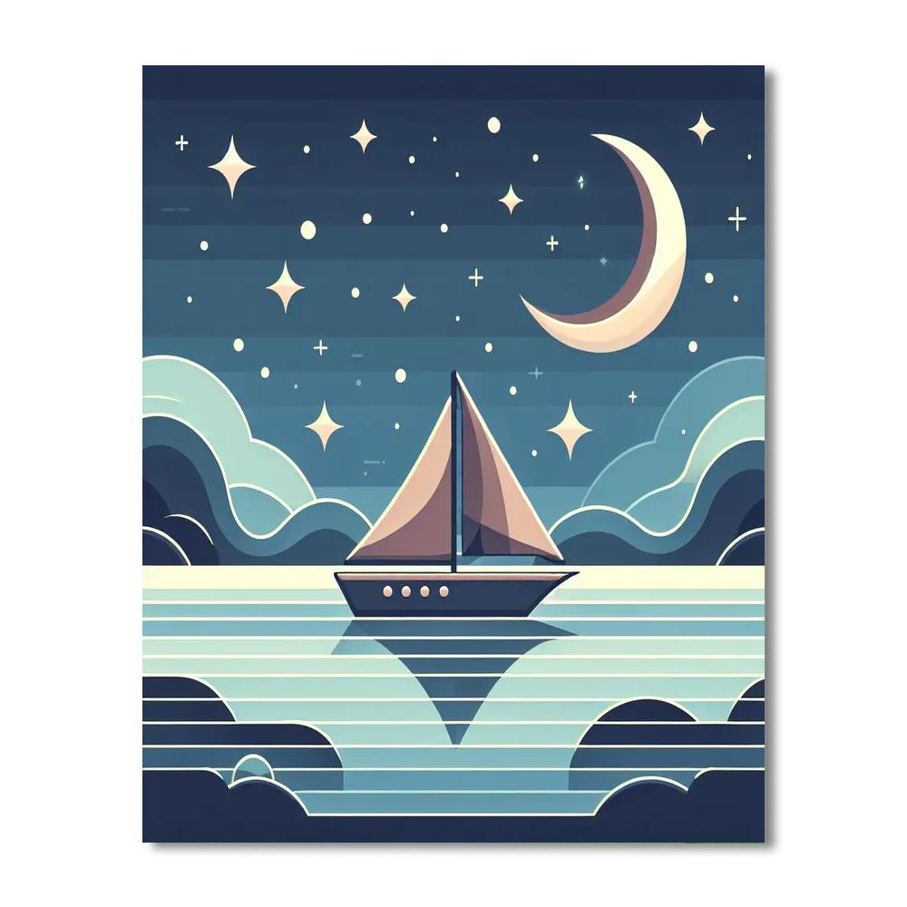 Starry Sea Adventure Paint By Numbers Art