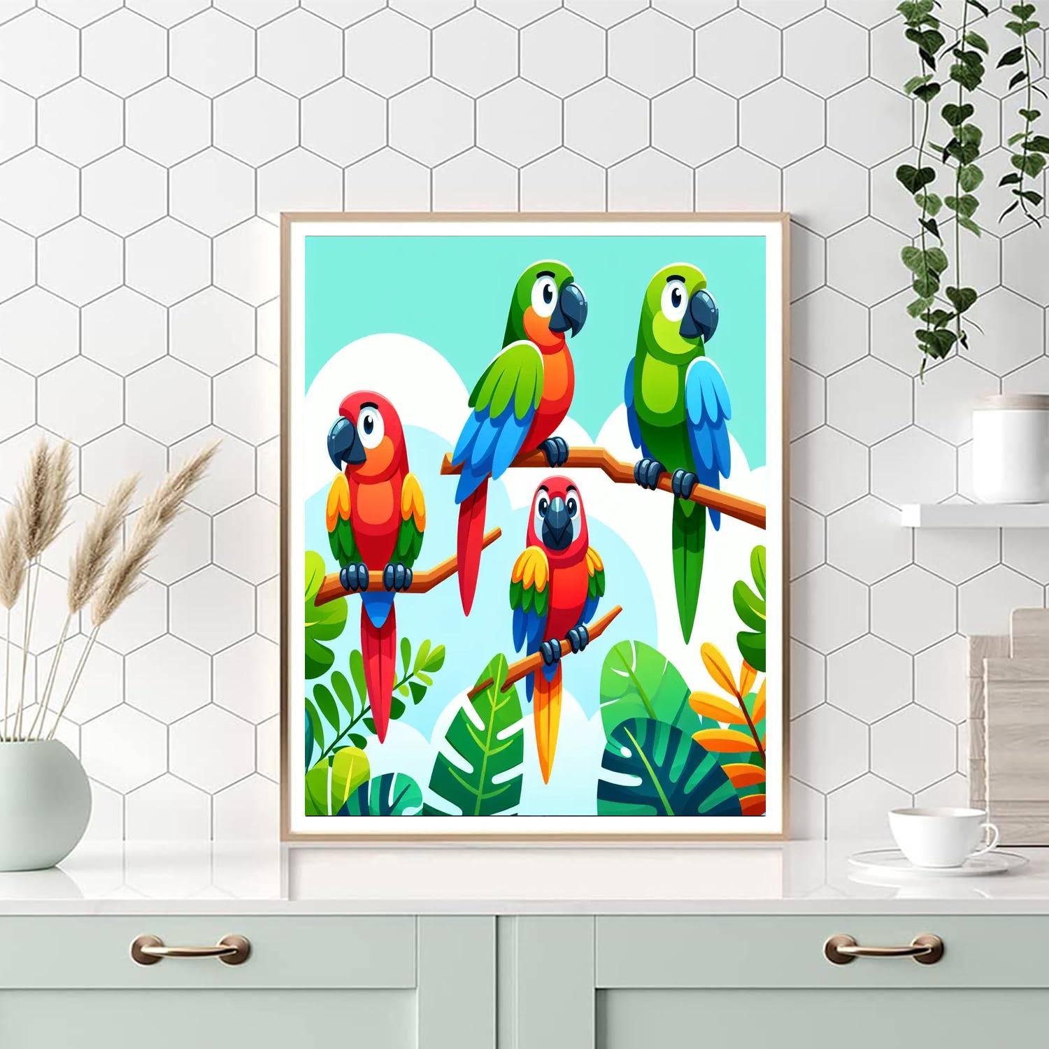 Jungle Parrot Extravaganza Paint By Number