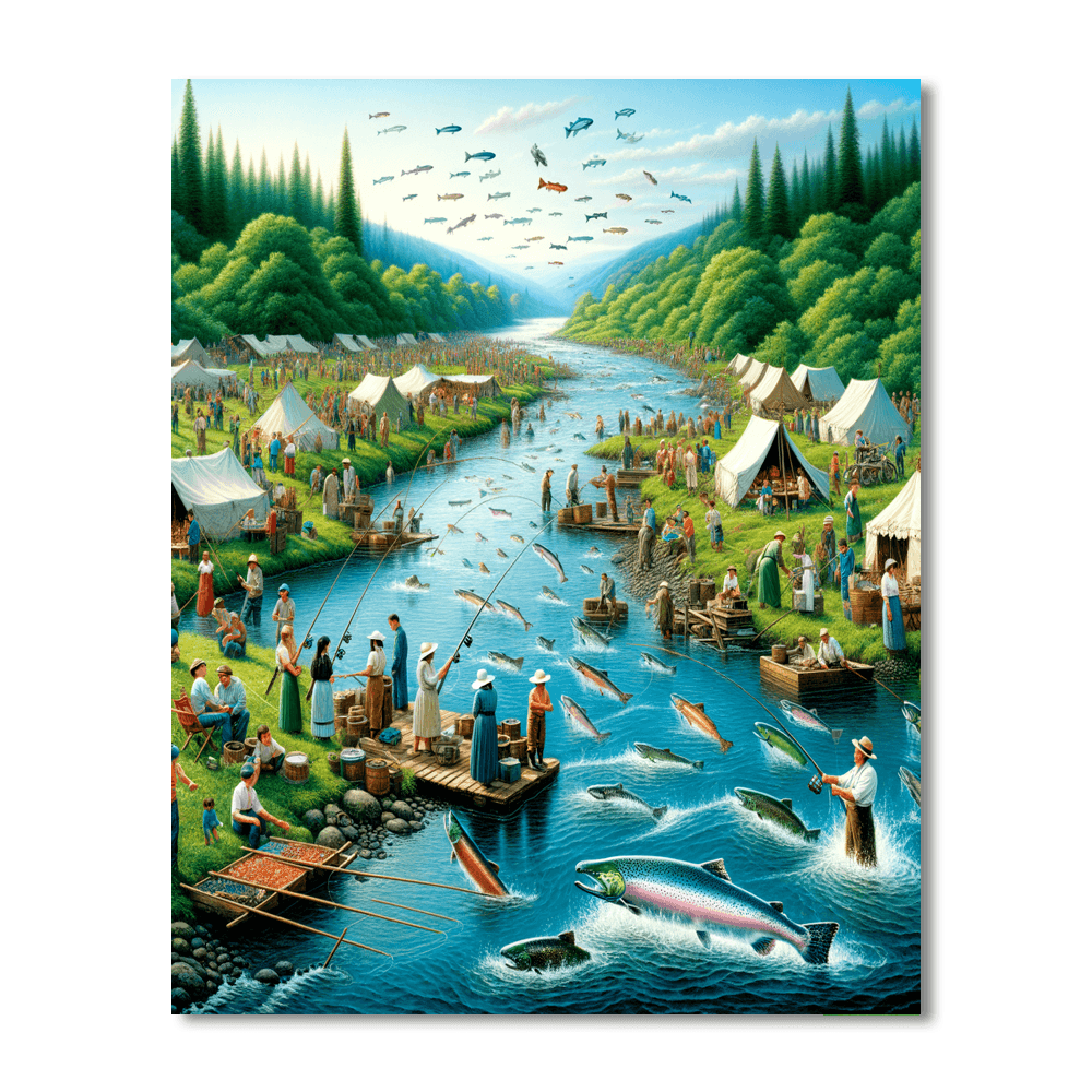The Great Canadian Salmon Run - Canada Numbered Painting Kits
