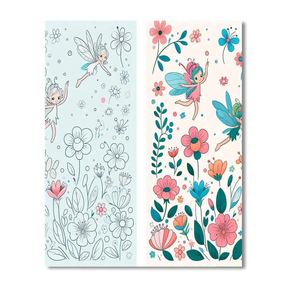 Whimsical Garden Pixies Paint By Color
