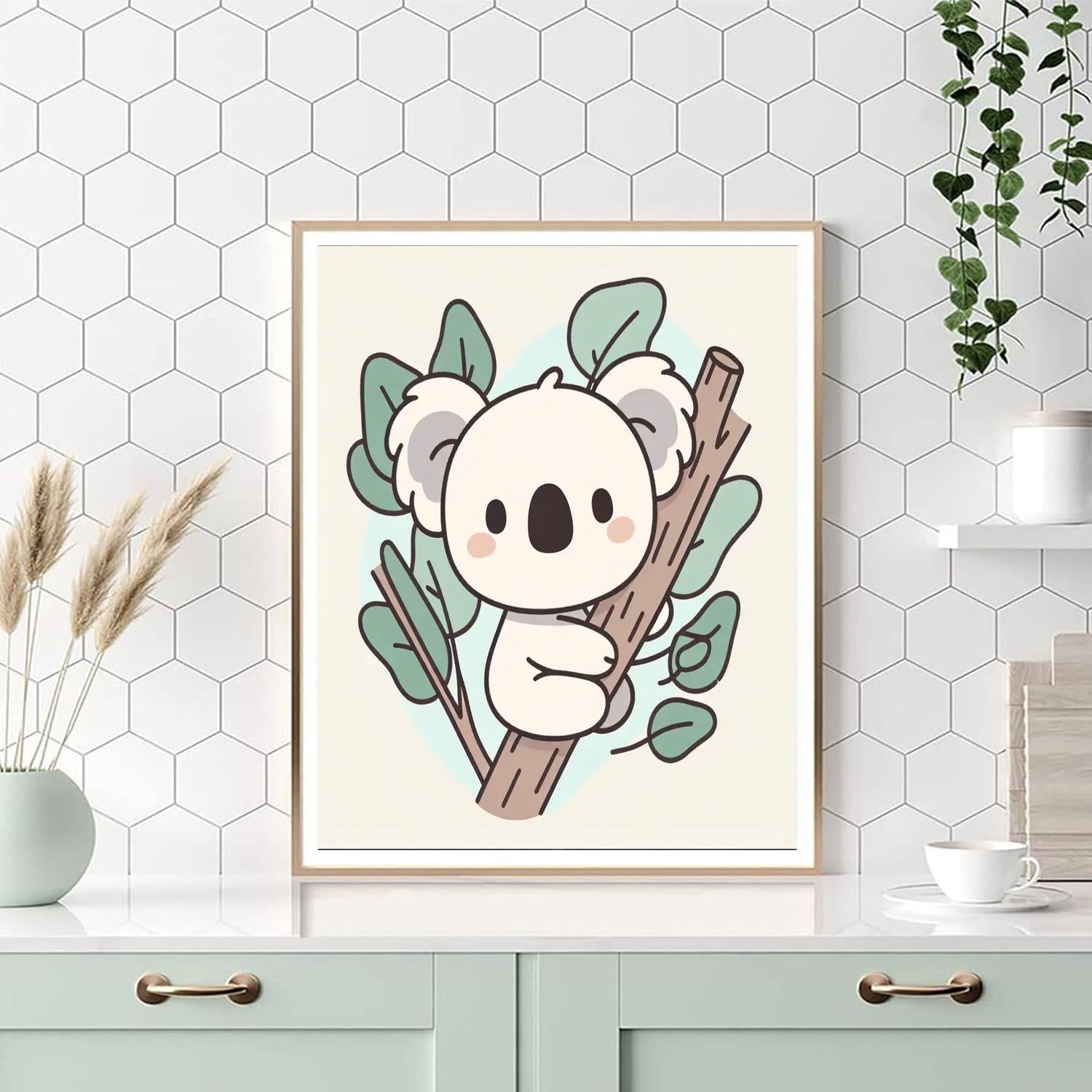 Cuddly Koala Climbing Eucalyptus Paint By Numbers Art