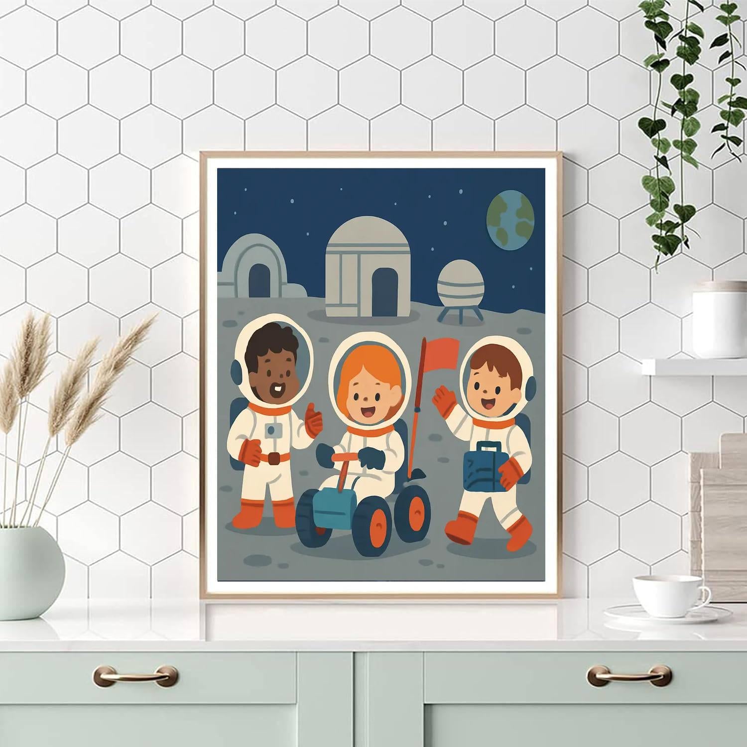 Mysterious Moon Base Mission Painting By Numbers Kit