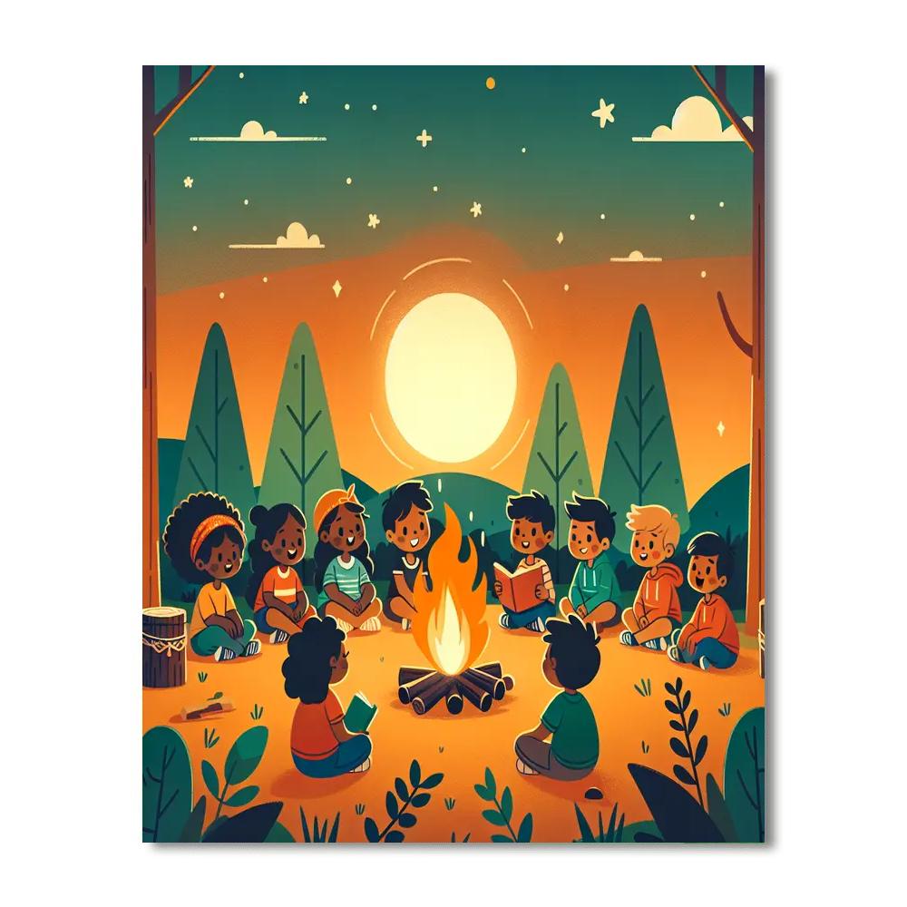 Cheerful Campfire Tales Painting By Numbers Kit