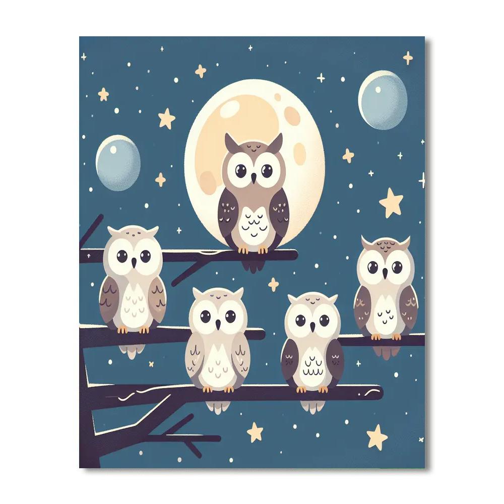Starry Owls Paint By Numbers Kits