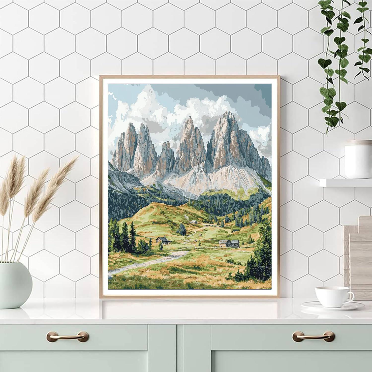 Michelangelo Inspired Divine Mountains  Painting Number Kit